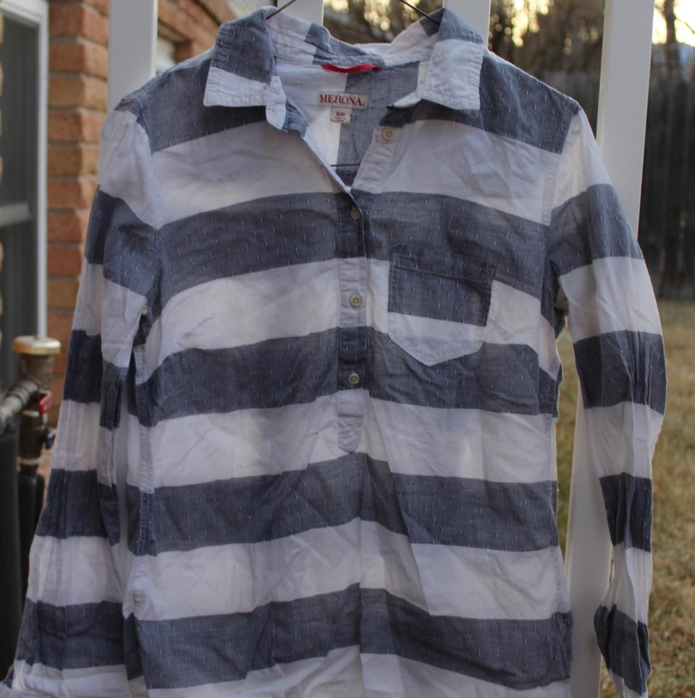 Merona Long Sleeve Quarter Button Up